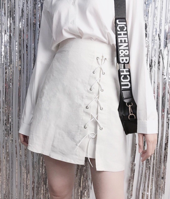 Chân váy kaki thắt dây xẻ vạt HÌNH THẬT 100% | BigBuy360 - bigbuy360.vn