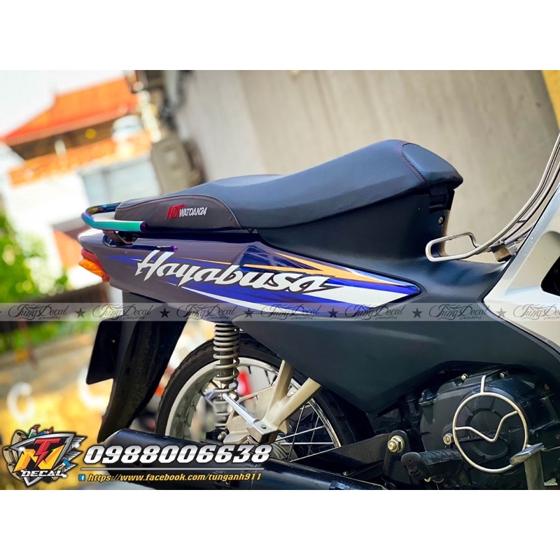 Tem Hayabusa dán xe Wave Tím than