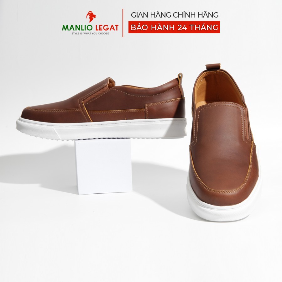 Giày lười nam Slip on nam da thật Manlio Legat màu nâu G1451-BN | BigBuy360 - bigbuy360.vn