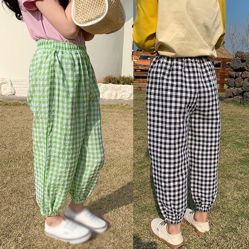 Quần ống rộng Họa Tiết Caro Thời Trang Cho Bé