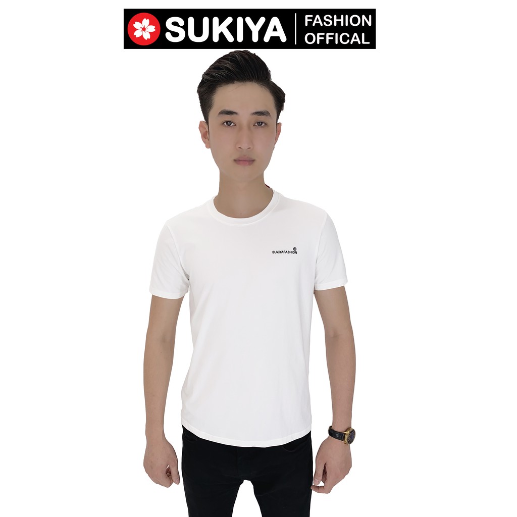 Áo thun nam hàng hiệu SUKIYA cao cấp chất 100% cotton co dãn 4 chiều AT03