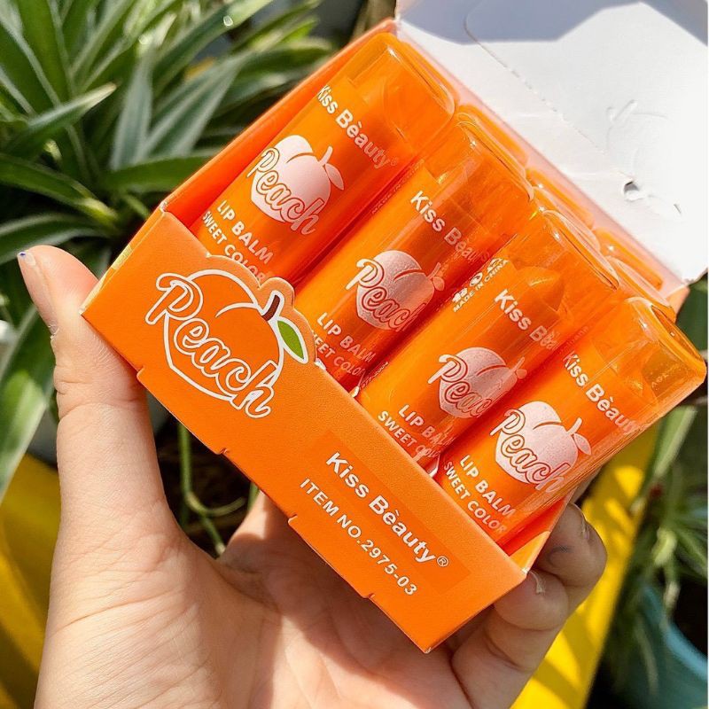 Son Dưỡng Đào Peach Kiss Beauty chính hãng nội địa sỉ son môi lâu trôi mềm mượt chính hãng nội địa