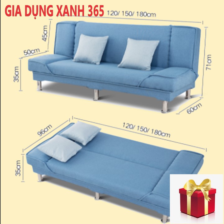 Sofa giường kèm ghế băng dài 1,5m, nội thất nhà cửa thông minh ghế sofa kèm giường chất liệu tốt đồ phòng khách