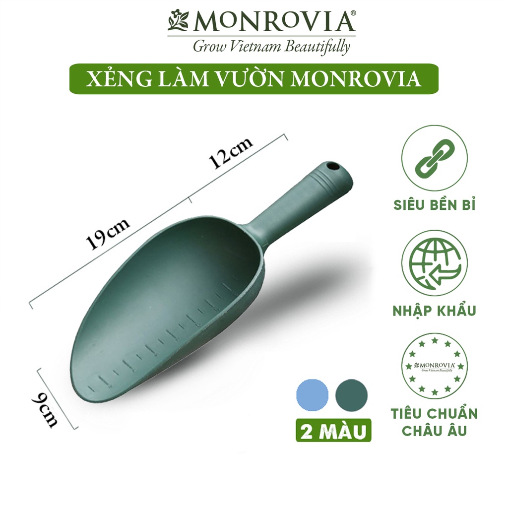 Xẻng làm vườn đa năng Monrovia, trồng cây cảnh mini, để bàn, xới đất, phân bón cho hoa hồng, rau củ quả