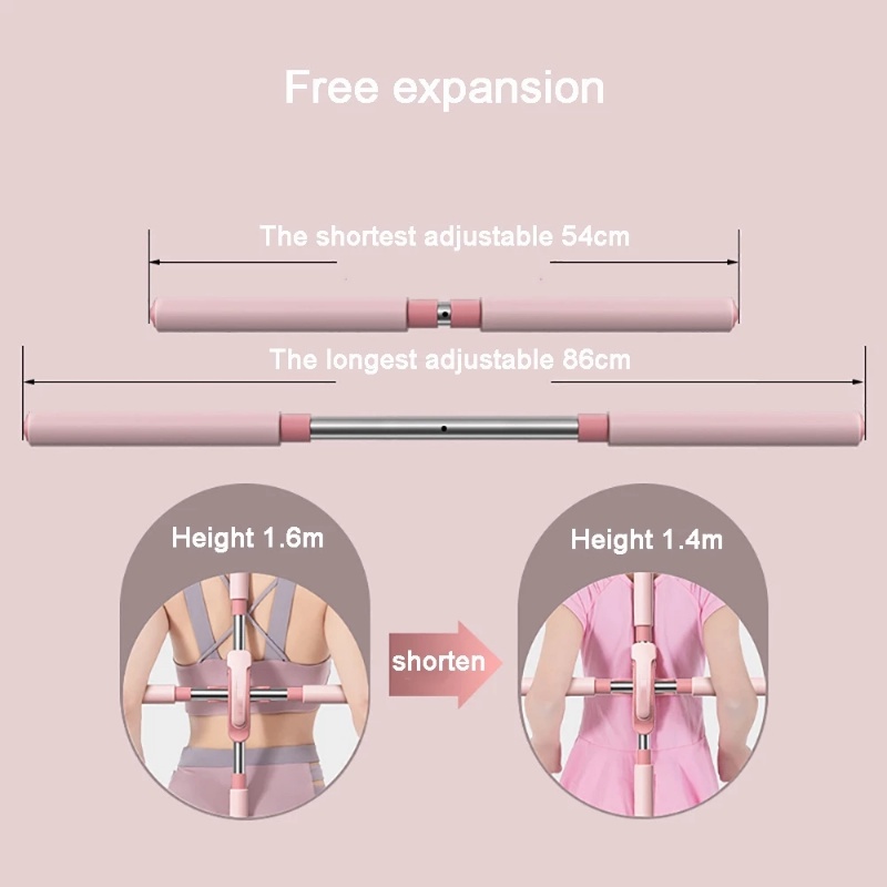 1 Gậy Tập Lưng Bằng Thép Không Gỉ Tùy Chỉnh Tiện Dụng Cho Người Tập Gym / Yoga