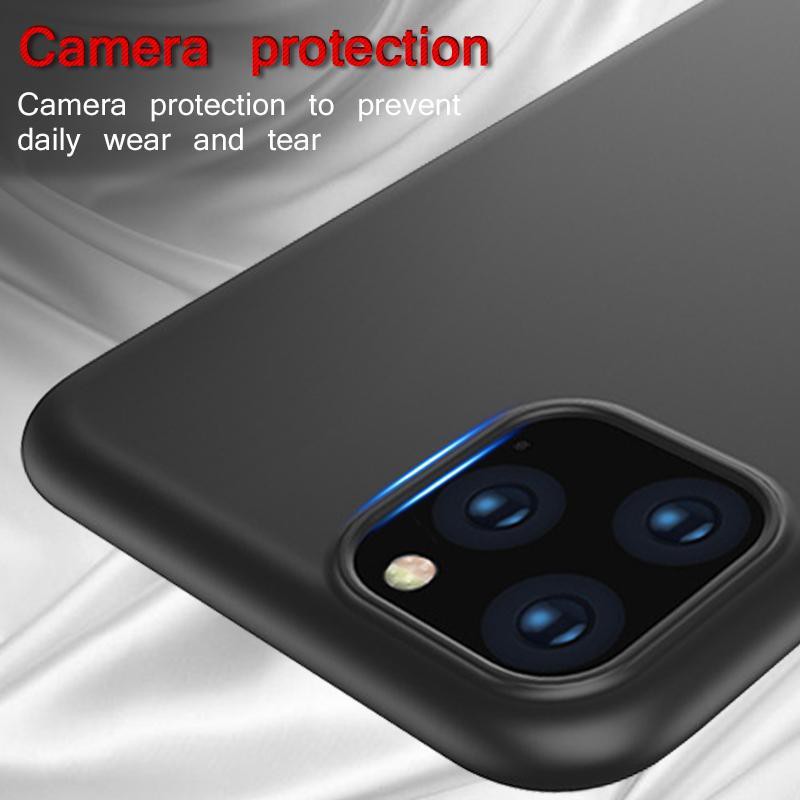 Ốp Điện Thoại Silicon Mềm Nhám Màu Đen Cho iPhone 14 13 12 11 Pro XS Max X XR 6 6S 7 8 Plus 5 5S Se 2