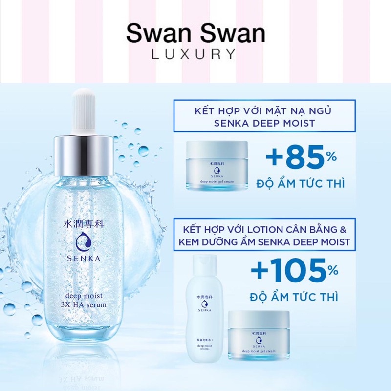 Tinh Chất Dưỡng Ẩm Và Lão Hoá Senka Deep Moist 3x HA Serum 30ml