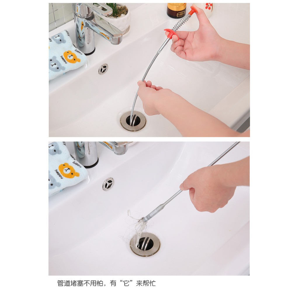 [Cây Móc Cống Dài] Lò xo thông tắc cống có móc kẹp