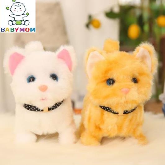 Đồ chơi MÈO BÔNG biết đi, biết kêu meo meo, chó bông biết đi biết kêu vẫy đuôi xinh giúp bé thân gần gũi với con vật