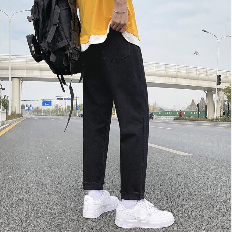 Quần jean nam Xanh RETRO ống rộng CẠP CAO, Quần bò nam ống suông mầu xanh dáng baggy xu hướng 2023 HELLOYOU | BigBuy360 - bigbuy360.vn