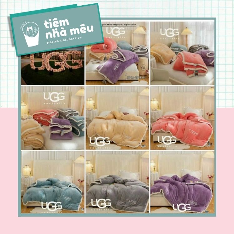 (Nhập TIEMMEU20 GIẢM 20K)Chăn đông lông cừu UGG đại hàn ❤️ 5kg, 2mx2m3- Tiệm Nhà Mêu❤️ Chăn Giữ Nhiệt Âm Siêu Mềm Mại