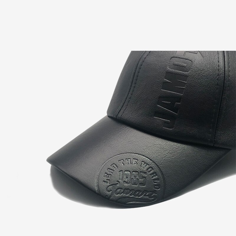 Mũ lưỡi trai da PU họa tiết chữ thời trang thu đông phong cách Âu Mỹ