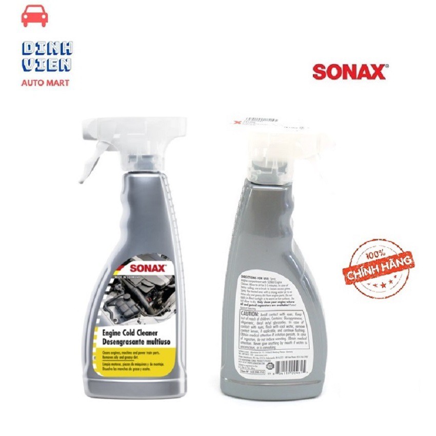 Chai Xịt Làm Sạch Khoang Động Cơ Xe Sonax Engine and Cold Cleaner 543200 làm sạch dễ dàng chất bẩn dầu mỡ khoang động cơ
