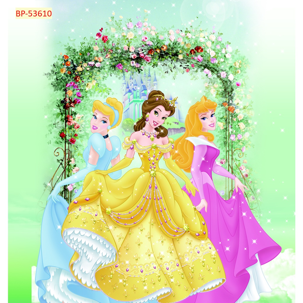 Tranh Dán Tường Trẻ Em 3D chủ đề những nàng công chúa nổi tiếng Díney