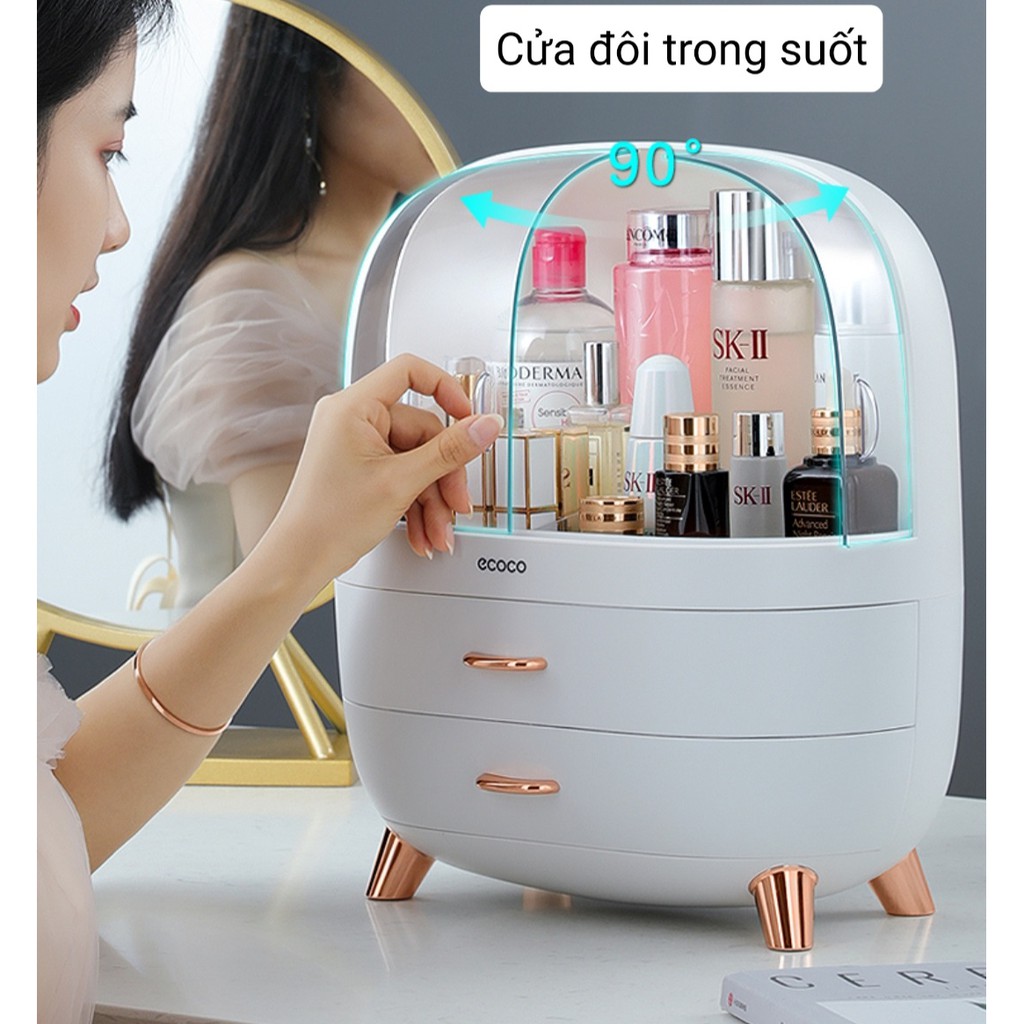 (Tặng khay son)Hộp đựng mỹ phẩm ECOCO mẫu mới