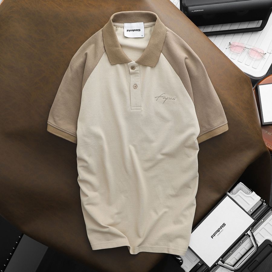 Áo Polo Regular Latte Màu Sắc Nổi Bật Thiết Kế Raglan Trẻ Trung Sang Trọng - FAPAS