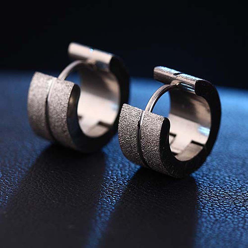 1 Đôi Bông Tai Tròn Phong Cách Punk MXMUSTY|Trang Sức Vòng Tròn Bằng Thép Không Gỉ Màu Sắc Dành Cho Nam Và Nữ