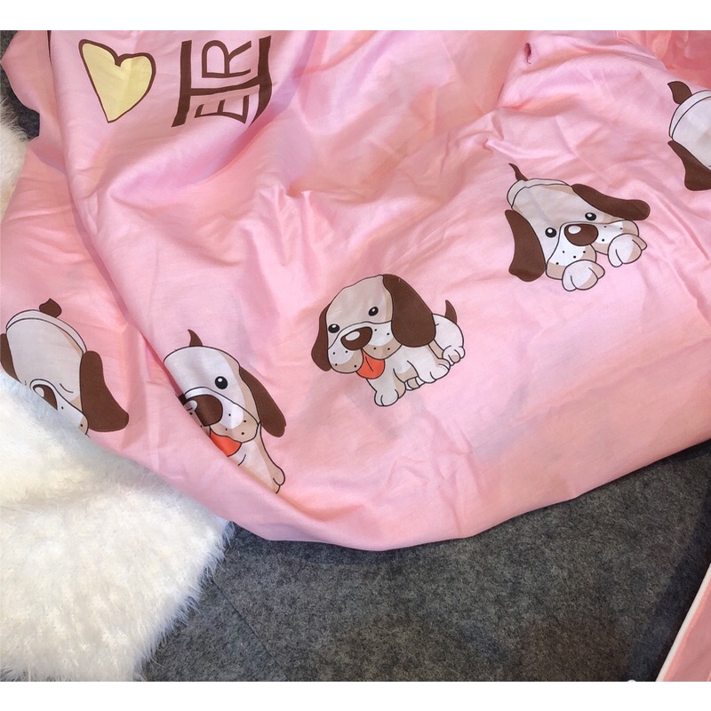 Bộ ga gối cotton 100% mẫu 4 món có vỏ ôm