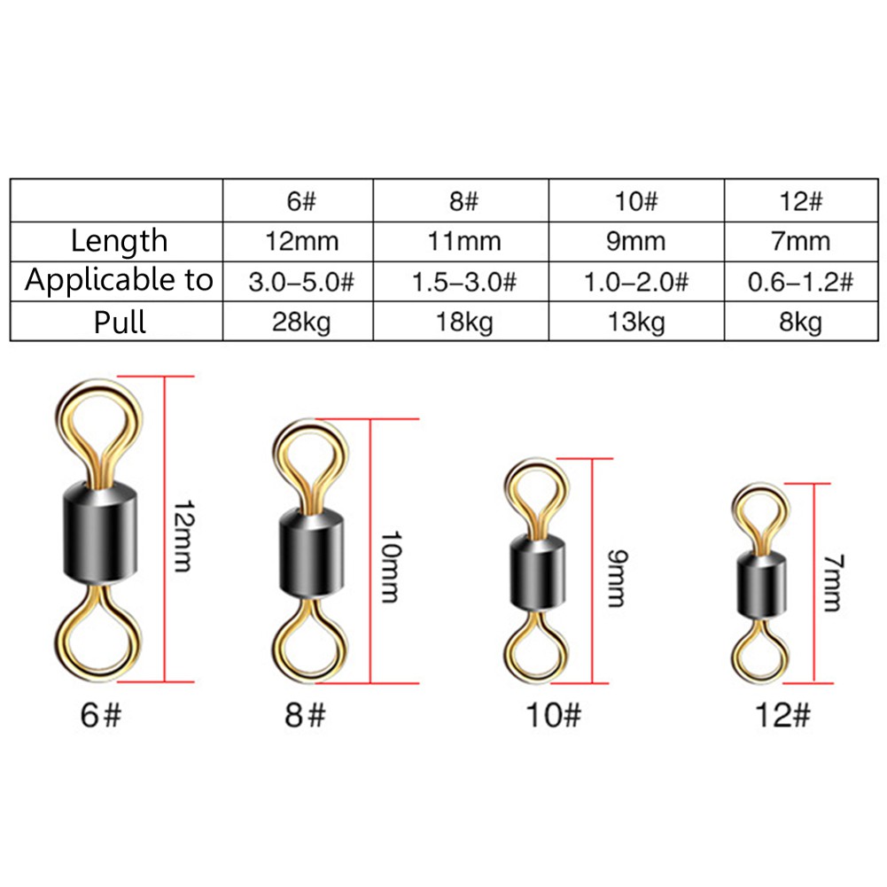Set 50 Đầu Nối Kim Loại Hình Số 8 Chuyên Dụng Cho Cần Câu Cá