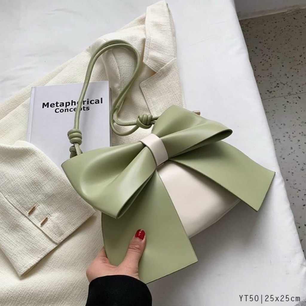 Túi đeo chéo - Túi nữ xinh đeo vai kẹp nách phối hình nơ xinh xắn superbag 388