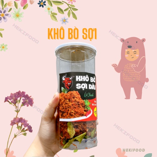 Khô bò sợi dài lá chanh thơm ngon 300g - Ăn vặt Heki | BigBuy360 - bigbuy360.vn