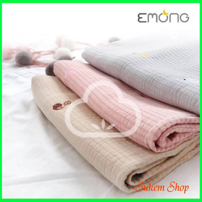 Gối Chống Trào Ngược Emong Thần Thánh 100% Cotton Êm Ái, Không Xẹp Giúp Bé Nằm Ngủ Hay Ăn Sữa Nhiều Giờ