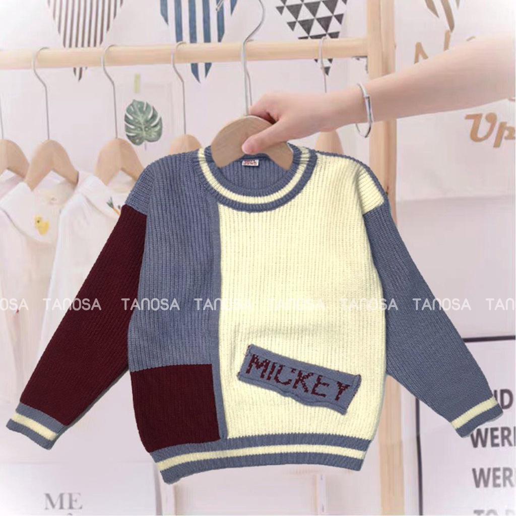Áo len dài tay TANOSA thời trang trẻ em thu đông cho bé trai và gái 8-18kg