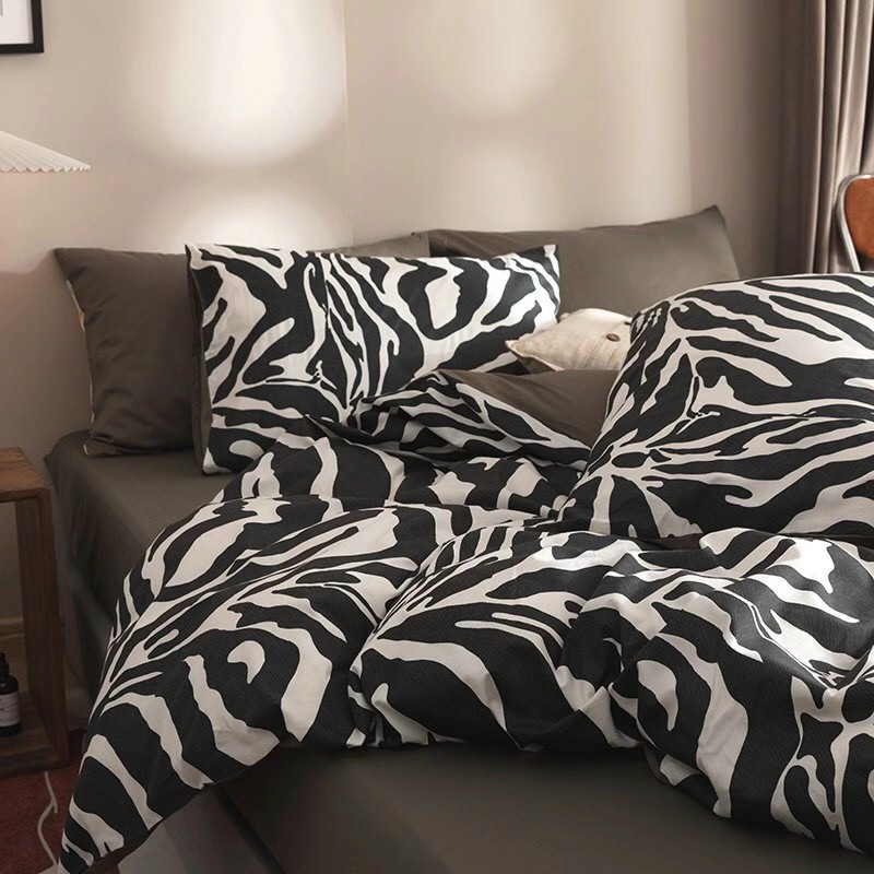 Chăn Ga Gối Cotton Living "Ngựa Vằn" 4 món