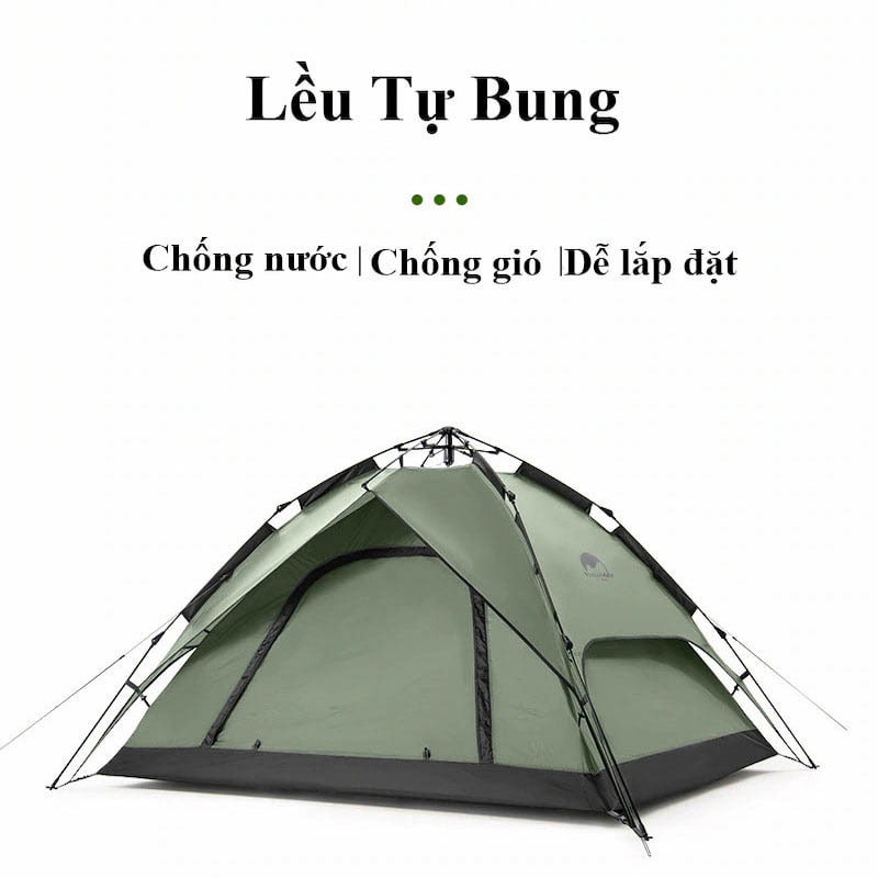 Lều tự bung cao cấp 3 - 4 người  Naturehike NH21ZP008