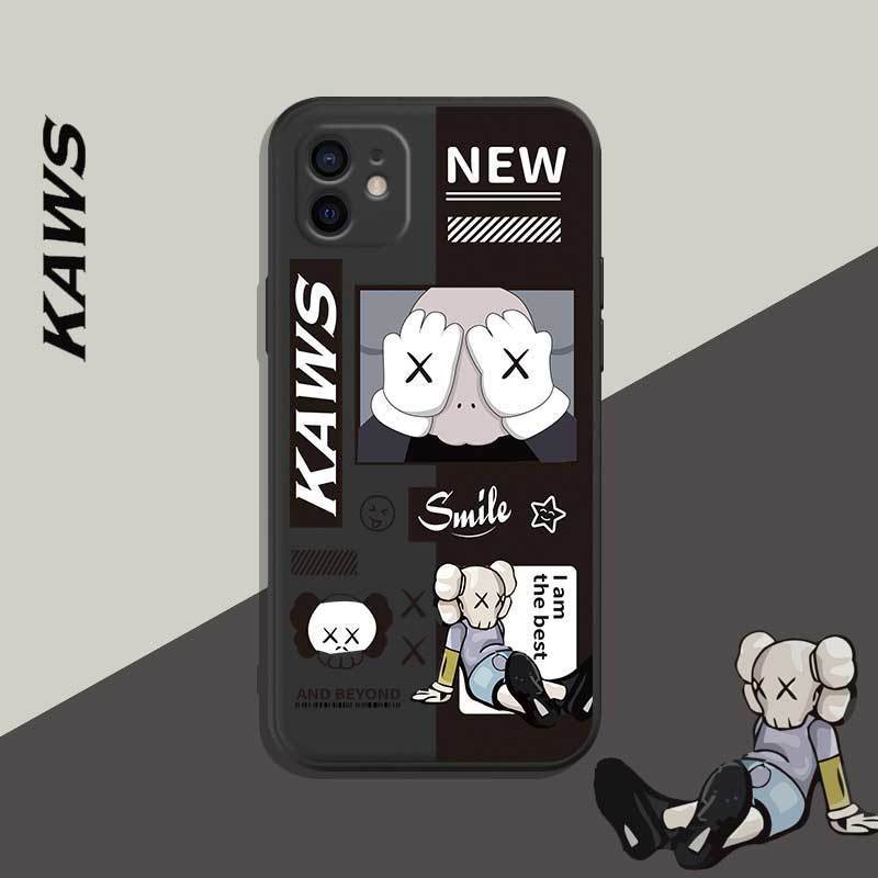 Ốp lưng silicon che camera hình Kaws cho iPhone 11 Pro max