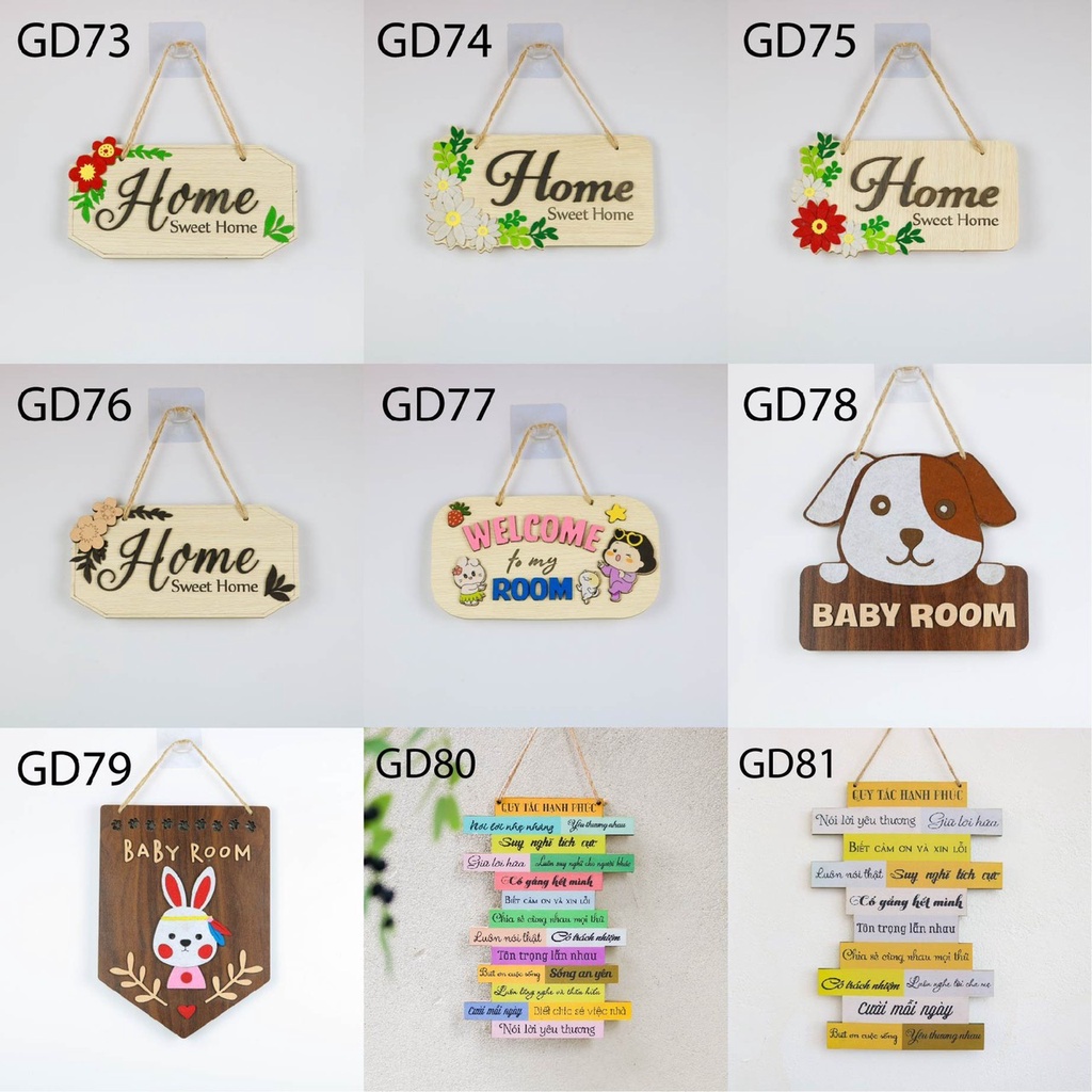 Combo 3 bảng TRANG TRÍ GIA ĐÌNH siêu dễ thương 2 ĐƯỢC CHỌN MẪU