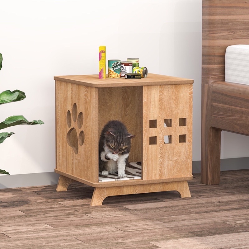 Nhà cho mèo , chuồng gỗ cho mèo có nhiều mẫu cửa cho bạn lựa chọn