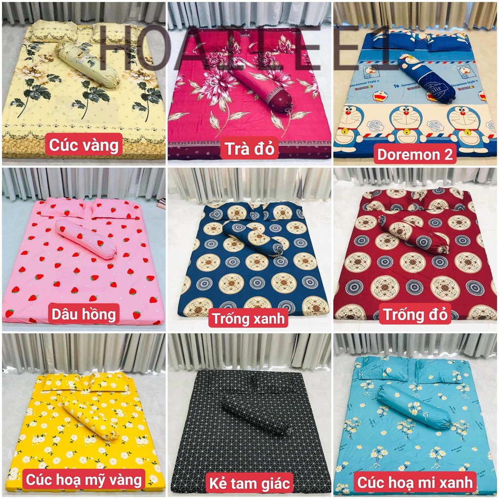 Ga gối ❣️ FREE SHIP ❣️bộ ga gối POLY Cottong GIÁ RẺ nhiều kích thước [chọn mẫu]