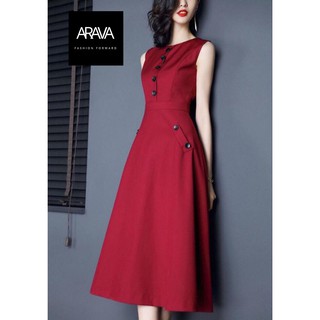 Váy dạ hội đính nút có túi thanh lịch và sang trọng thời trang nữ Arava dh02