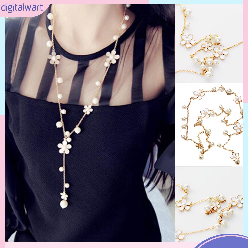 Dây chuyền dài đính ngọc trai thời trang dành cho nữ