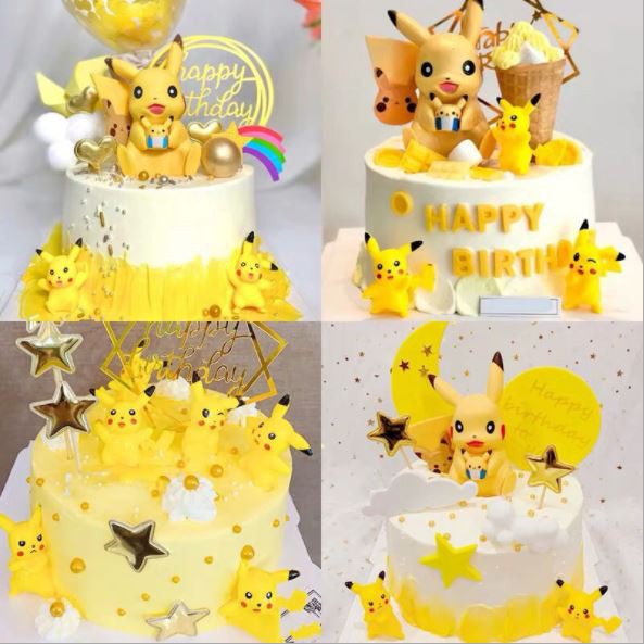 Trang Trí Sinh Nhật - SÉT 6 EM PIKACHU Trang Trí Bánh