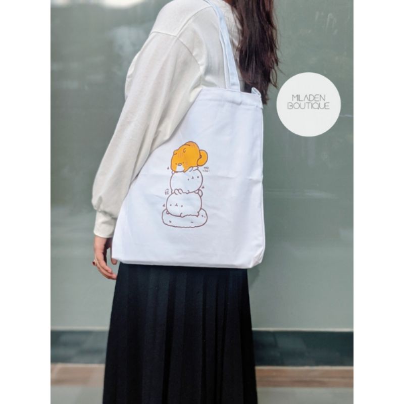[Combo Scrunchies] Túi Vải Tote Cao Cấp và Phụ Kiện Xinh làm quà tặng dễ thương, ý nghĩa MILADEN