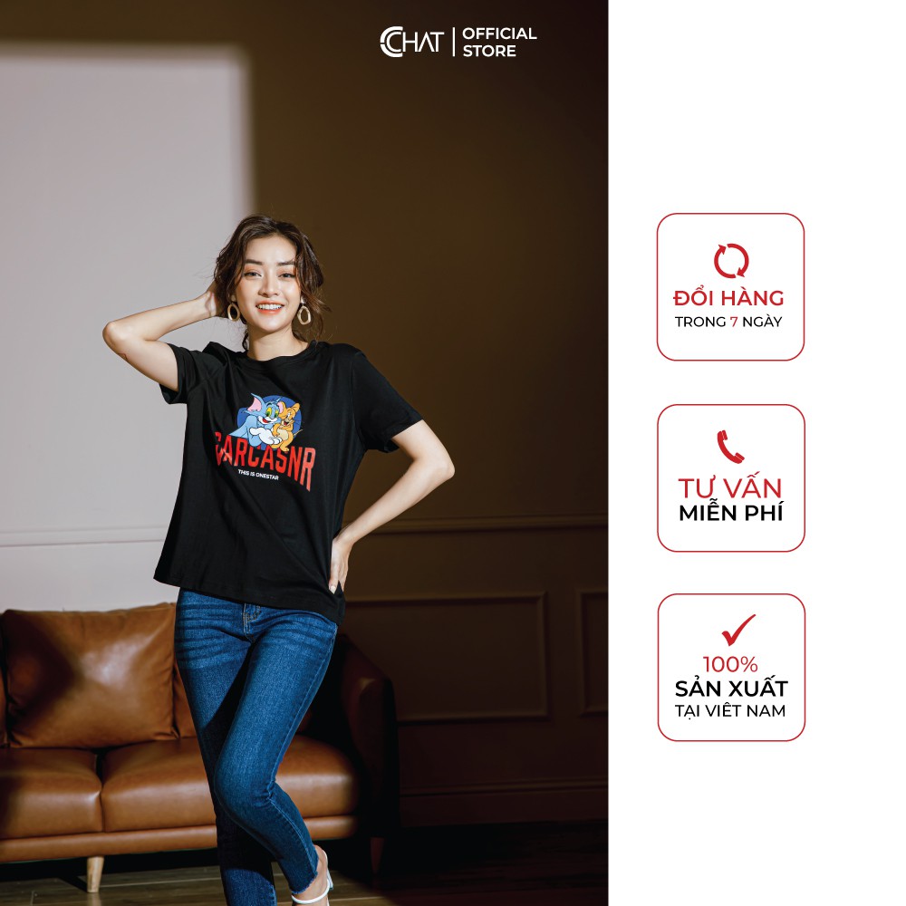 Áo thun nữ T-shirt hình Tom &amp; Jerry CCHAT