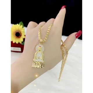 Dây chuyền nữ mặt mẹ quan âm mạ vàng 18k