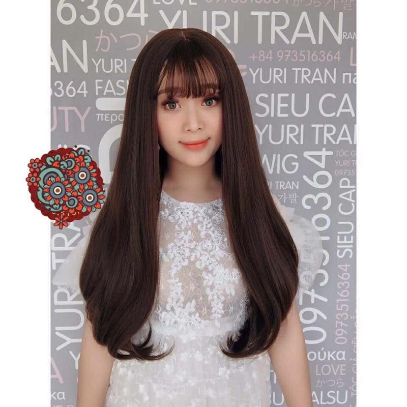 Tóc giả nữ cả đầu FREESHIP Tóc giả nguyên đầu cụp dài 50cm