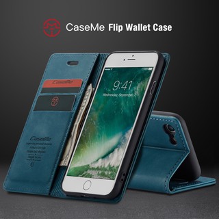Bao da điện thoại PU dạng ví nắp gập từ tính chống sốc cho IPhone 5 5s 5se 6 6s 7 8 Plus