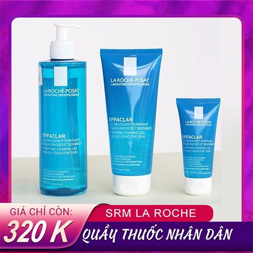 Sữa Rửa Mặt Giảm Nhờn Cho Da Dầu Mụn La Roche-Posay Effaclar 400ml