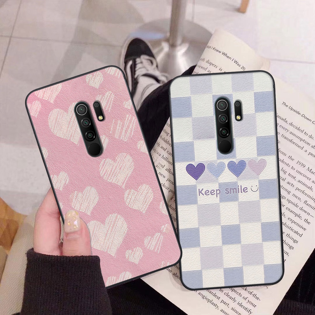 Ốp Xiaomi Redmi 9 caro trái tim cá tính, thời trang siêu đẹp, siêu phong cách