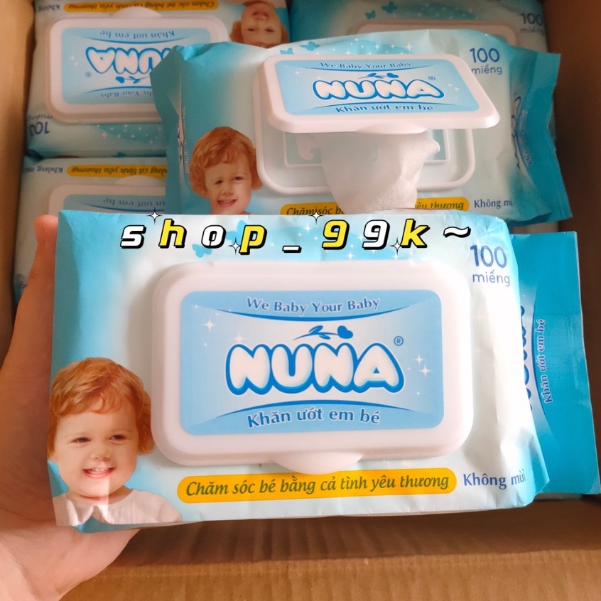 Khăn ướt em bé Nuna không mùi gói 100 miếng