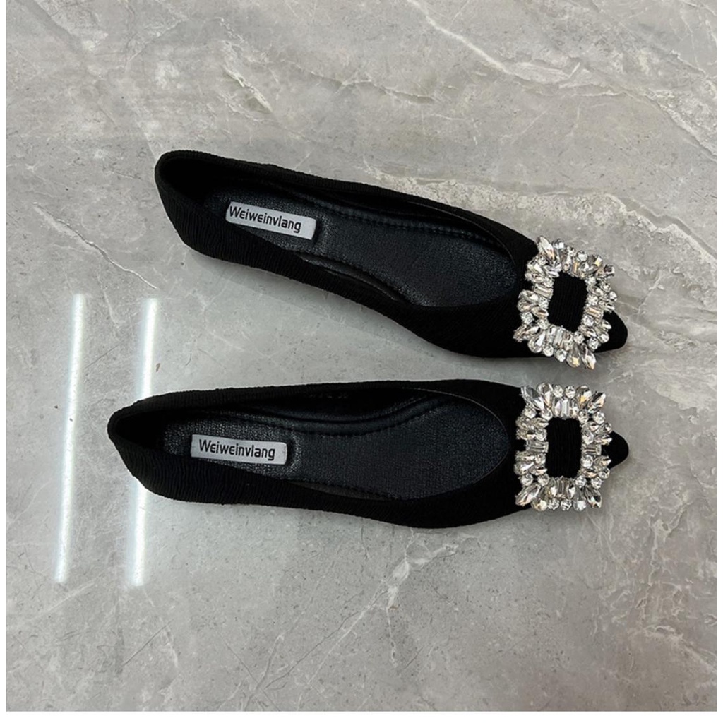 Giày Búp Bê Da Lộn Mũi Nhọn Đế Bằng Dễ Phối Đồ Thời Trang Xuân Thu 2022 Size 33-48 Cho Nữ