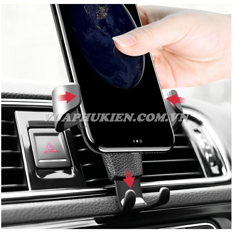 Giá đỡ, kẹp điện thoại trên xe hơi, ô tô cài khe cửa gió điều hòa - Màu Đen