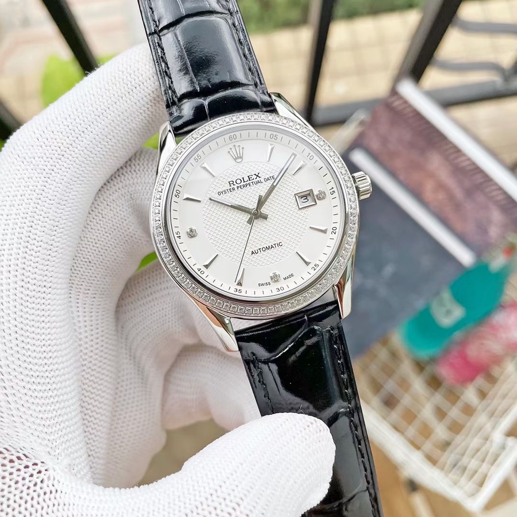 ĐỒNG HỒ NAM: ROLEX - Automatic Cơ nhật viền băm 2 lịch Hàng Cao Cấp
