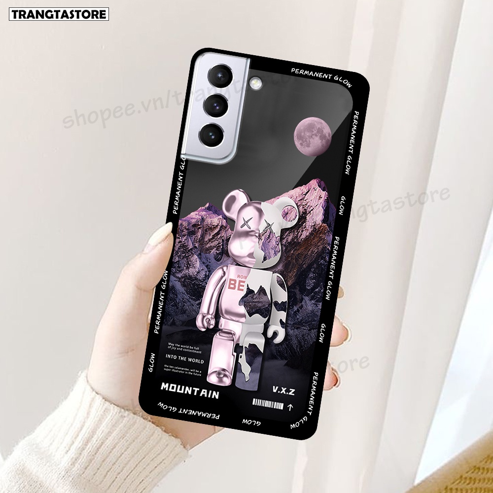 Ốp lưng Samsung S21 5G / S21 Plus 5G / S21+ 5G / S21 Ultra 5G / S21 FE 5G in hình gấu Bearbrick,Mountain,xanh,đen,đỏ giá