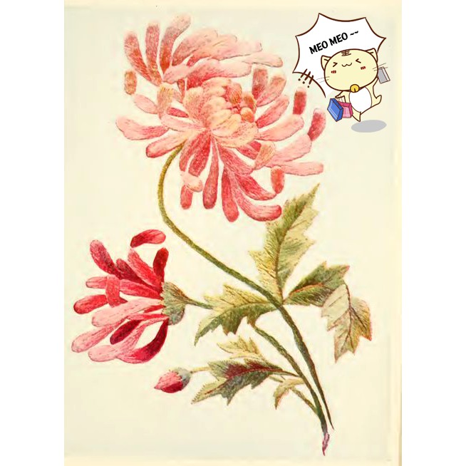 Bộ Kit DIY tập thêu hoa mẫu đơn đầy đủ kim chỉ vải thêu thủ công - THÊU HOOP TRANG TRÍ NHÀ CỬA- MIE handmade