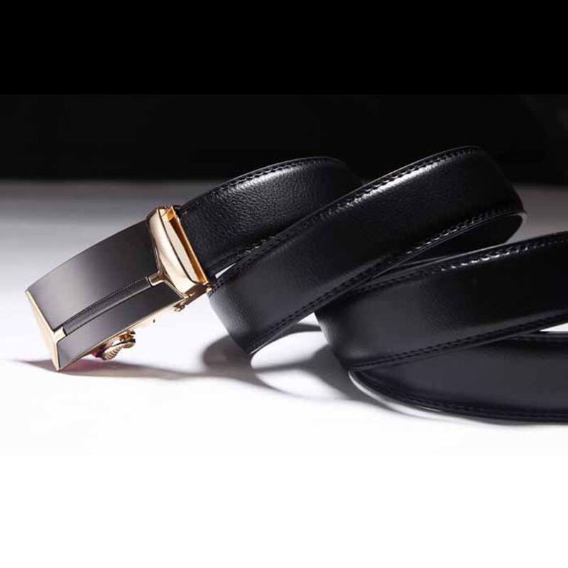 Thắt Lưng Da Bò Thật Khóa Tự Động Plus Size 130 140 150 160 170 180cm Thời Trang Cho Nam